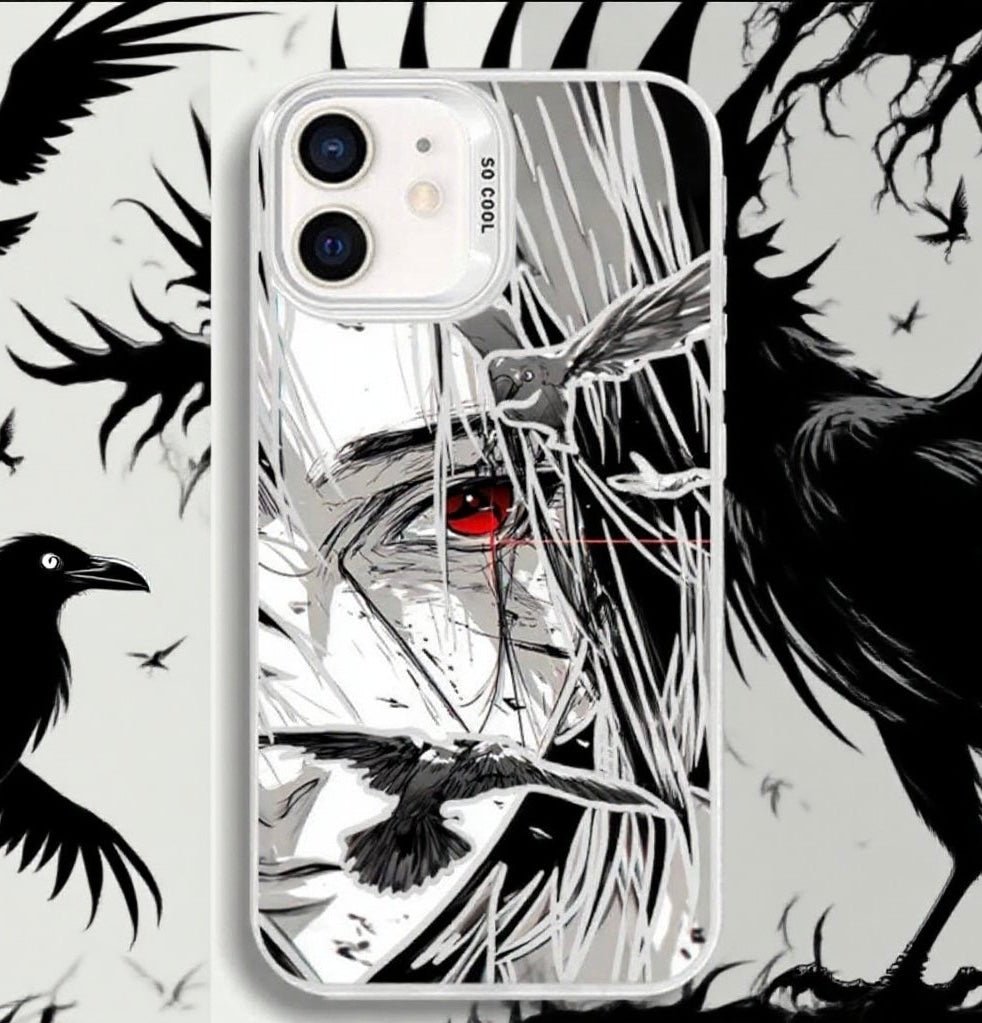 ITACHI BLACK WHITE ANIME PHONE CASE - TSUKIYA