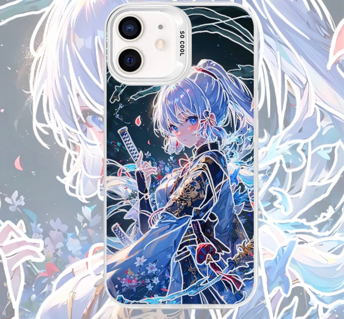 KAMISATO AYAKA ANIME PHONE CASE GENSHIN IMPACT - TSUKIYA