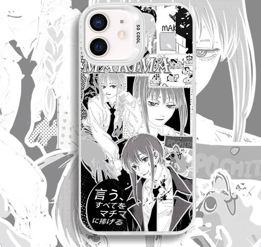 MAKIMA BLACK AND WHITE CHAINSAW MAN ANIME PHONE CASE - TSUKIYA