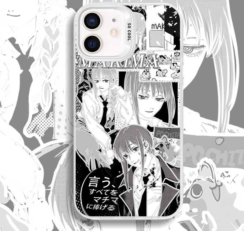 MAKIMA BLACK AND WHITE CHAINSAW MAN ANIME PHONE CASE - TSUKIYA