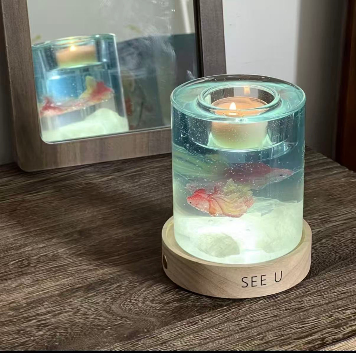 Ocean Fish Gel Wax Candle Handmade