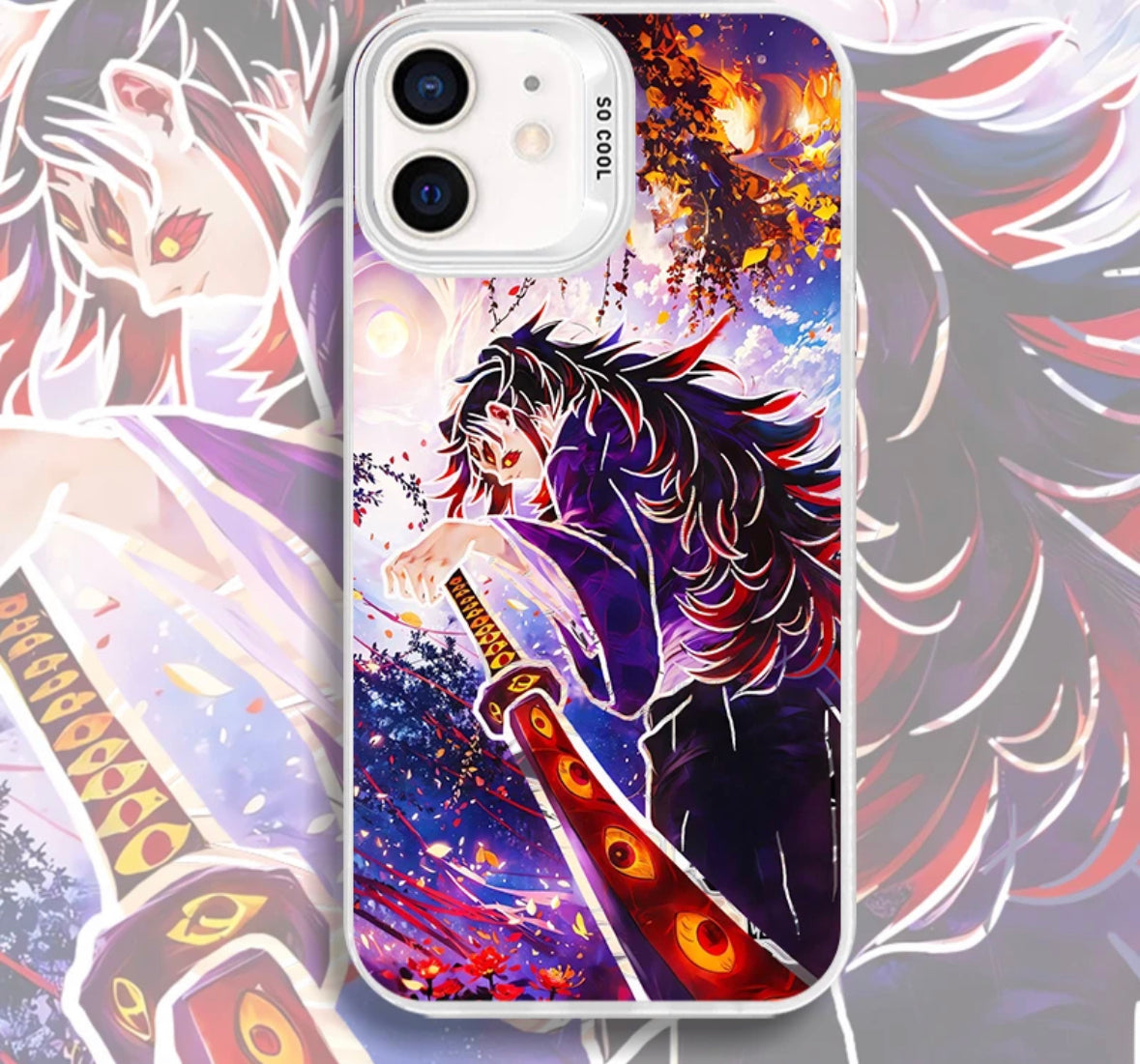 DEMON SLAYER KOKUSHIBO ANIME PHONE CASE