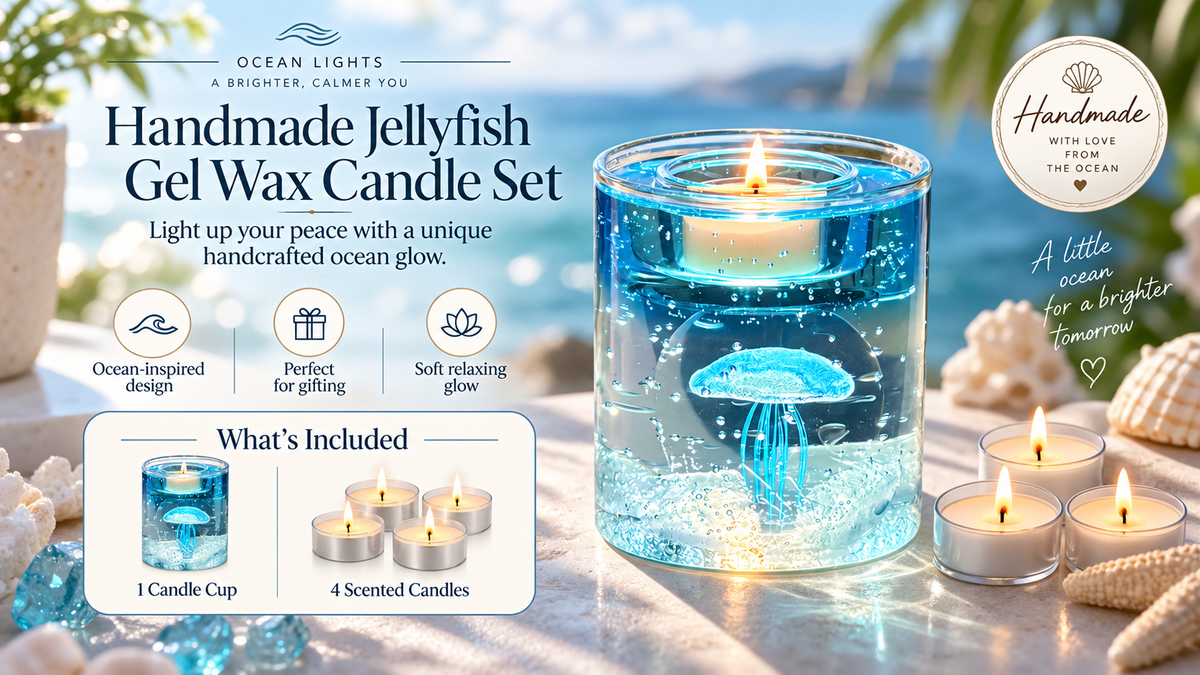 Jellyfish Gel Wax Candle Handmade